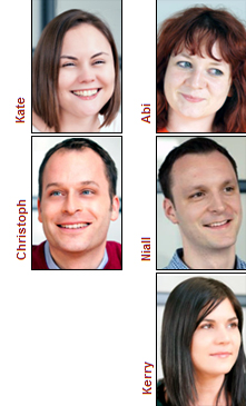 Kate Downer, Abi Moorcock, Christoph Körbitz, Niall Baker and Kerry Robinson