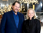 Salesforce Chairman and CEO Marc Benioff and IBM Chairman President and CEO Ginni Rometty