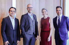 From the left: Zhengda Shen, Blair Cooke, Jessie Mitchell, Simon Ryan