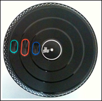 An examination of the deck reveals the problem; the DJ Hero logo is the 'right' way up, when the buttons on the deck are incorrectly mapped to the highway in the game.