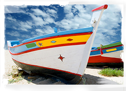 Boats on the beach in Portugal