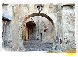 A walk under the arches, Sighisoara, Romania