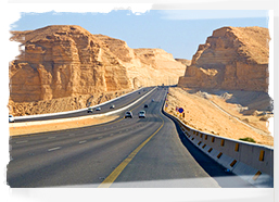 The 1400km long Highway 40, Saudi Arabia