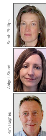 Sarah Phillips, Abigail Stuart and Kim Hughes