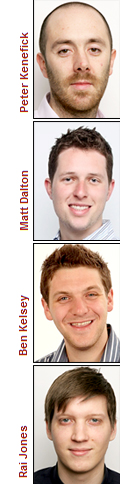 Peter Kenefick, Matt Dalton, Ben Kelsey and Rai Jones