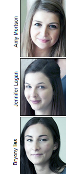 Amy Mortson, Jennifer Lagan and Bryony Iles