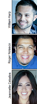 William Harp, Roger Nolasco and Jeannette Ceballos