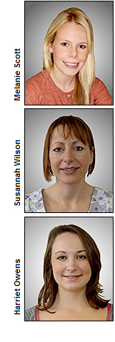Harriet Owen, Susannah Wilson and Melanie Scott