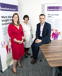 Left to right: Beth Cousins, Finance Wales Deputy Fund Manager; Fiona McAllister, Beaufort Managing Director; and Chris Timmins, Beaufort Director
