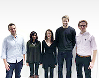 from right to left: Chris O'Brien, Sabrina Basran, Nicola Esterman, Josh Flatman, Dominic Thomson