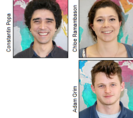 Constantin Popa, Chloé Ramambason and graduate Adam Grim