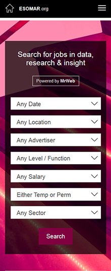 The new ESOMAR job search page