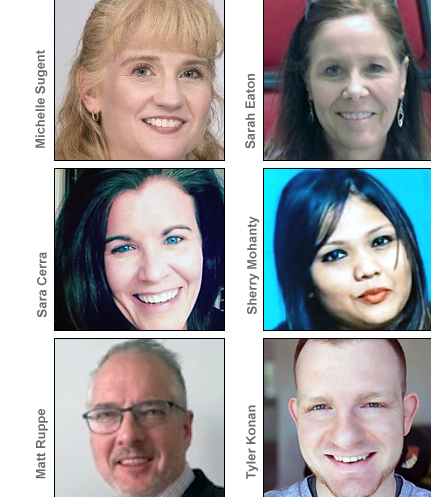 Michelle Sugent, Sarah Eaton, Sara Cerra, Sherry Mohanty, Matt Ruppe and Tyler Konan