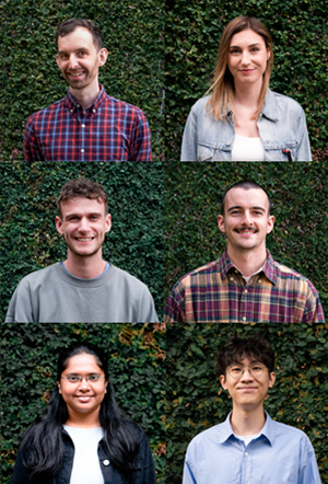 Top Row Antony Lakey, Charlotte Summers; middle row Simon Hunt, Shawn Christensen; bottom row Ruhi Patil, Ernest Fu