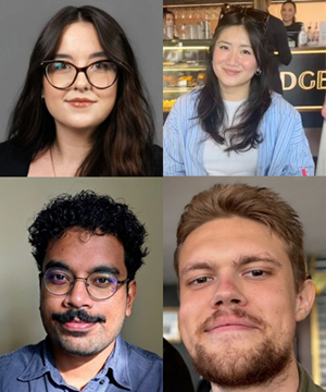 Top row L to R: Sophie Rowell, Stephanie Wong; bottom row: Sathursan Uthayakum, Simas Sliacinas